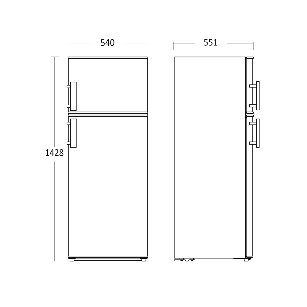 Scandomestic frittstående kjøl- og fryseskap hvit 143 cm CBF211WD