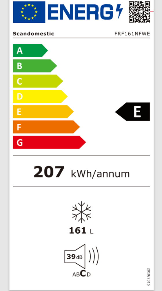 Scandomestic fryseskap 143 cm FRF161NFWE 