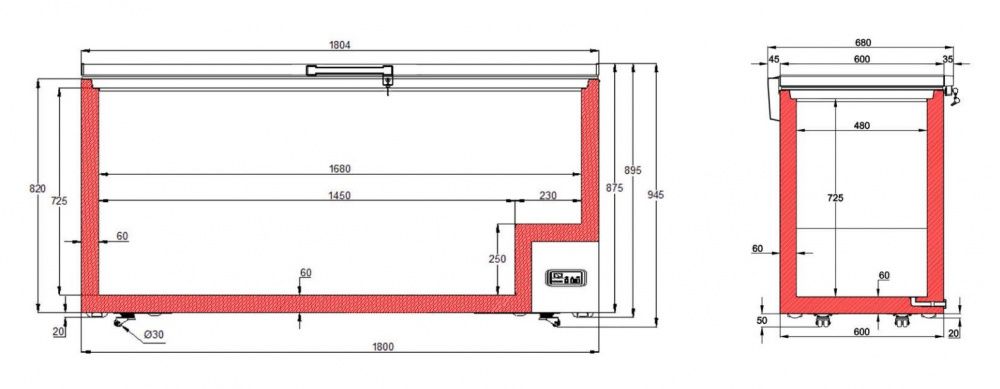 Tefcold fryseboks FR605 SL 567 liter
