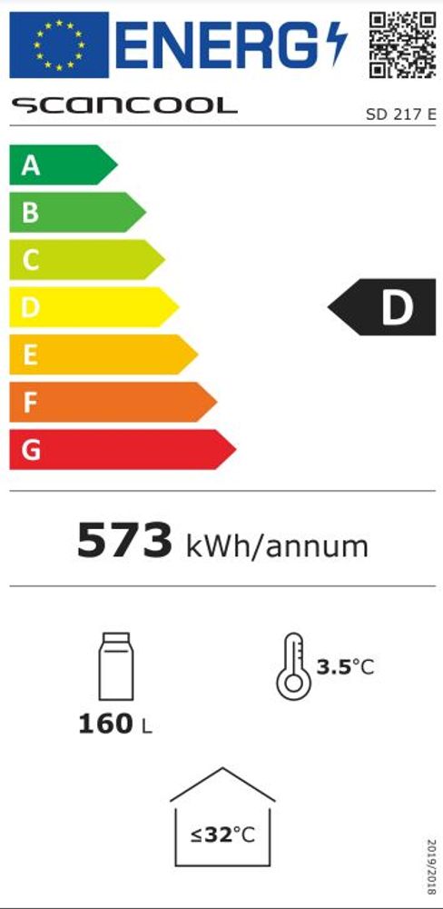 Scandomestic display kjøleskap hvit SD 217 E 