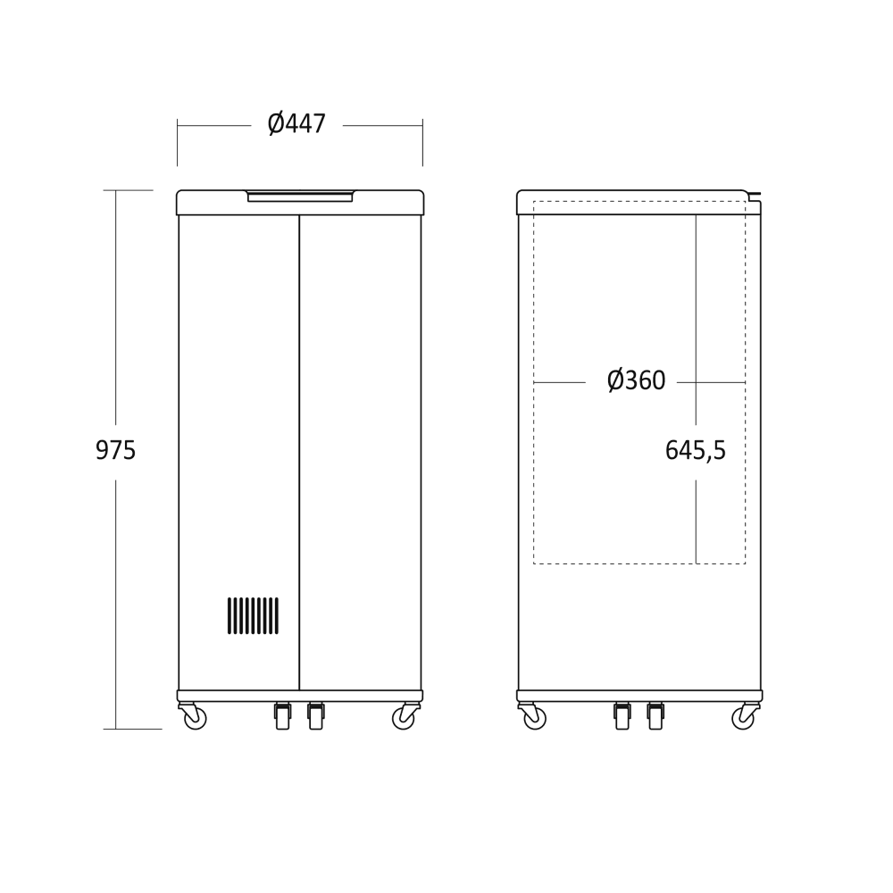 Scandomestic tønnekjøler sort 97 cm 61 L CC66BCLL