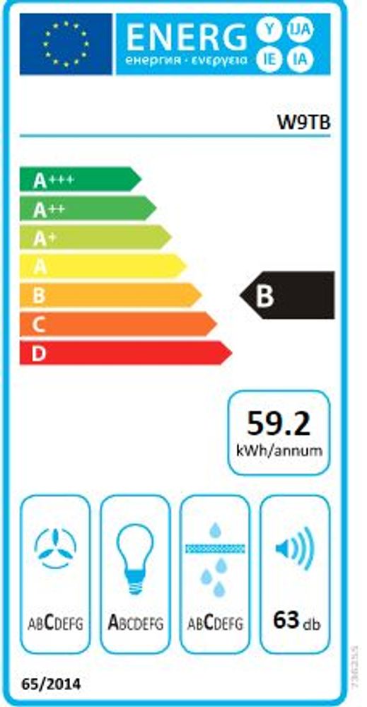 Gorenje vegghengt ventilator 90 cm svart W9TB 