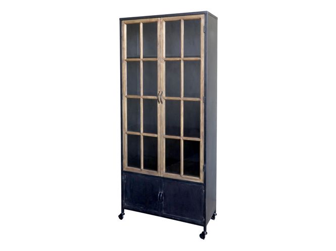 Hovedbilde Vitrineskap på hjul med glassdører fra Chic Antique i ...