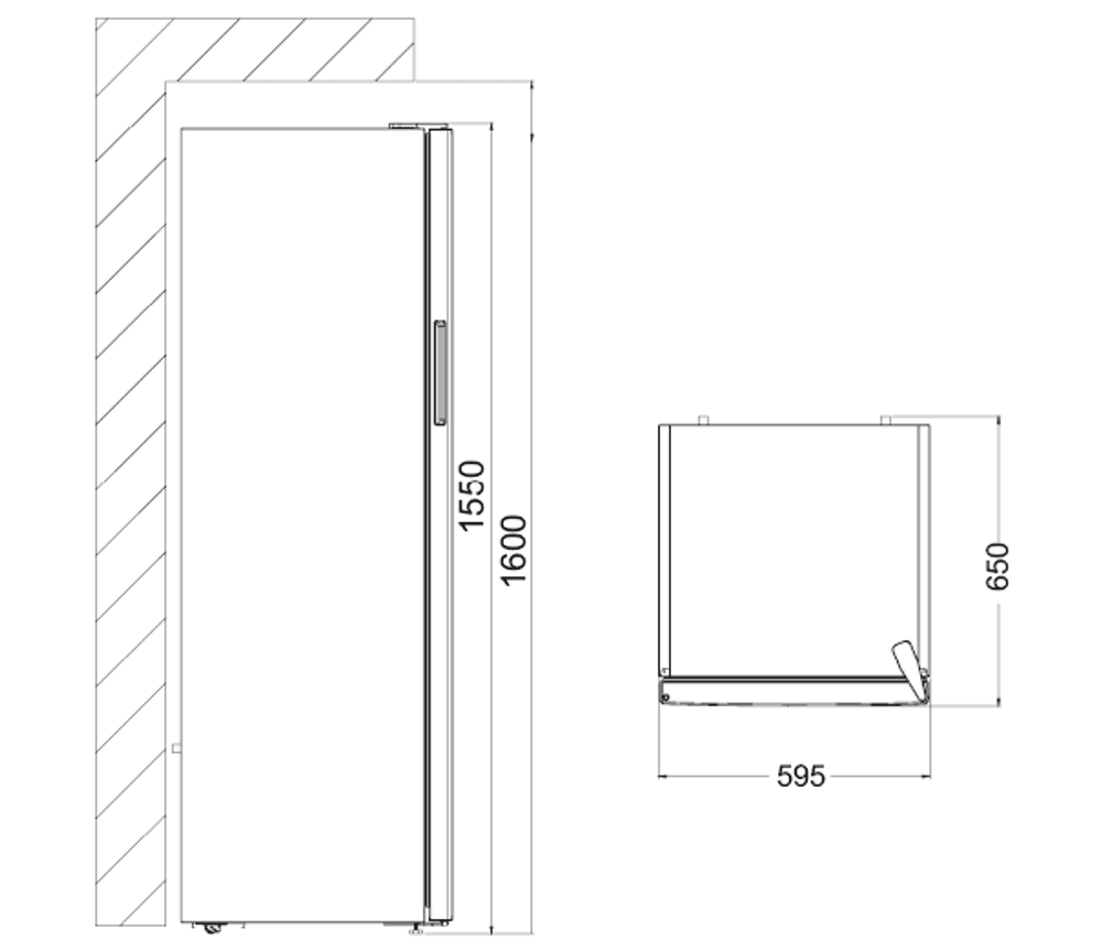 Vestfrost fryseskap hvit 155 cm 30523 