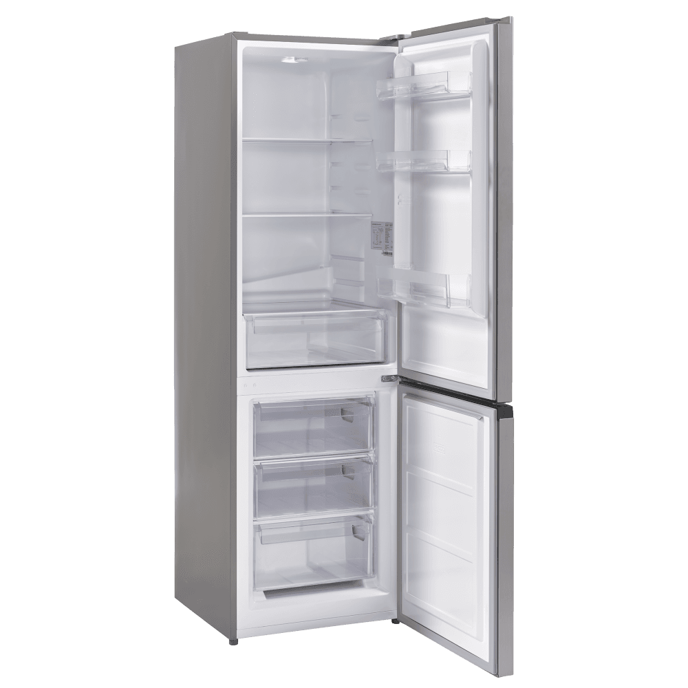 Scandomestic frittstående kombi kjøl- og fryseskap stål 186 cm CBF315XE