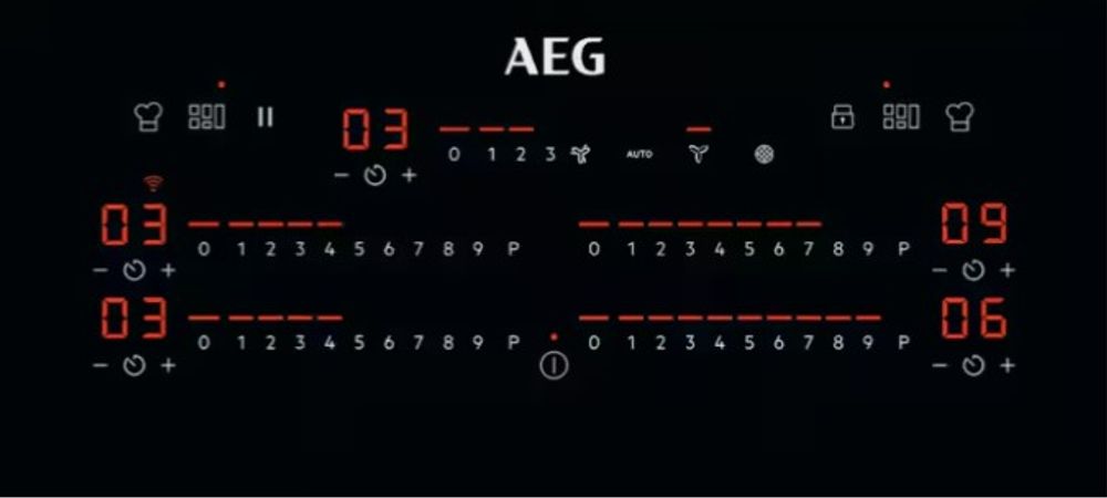 Aeg platetopp med ventilator CCE84779CB 83 cm med kullfilter