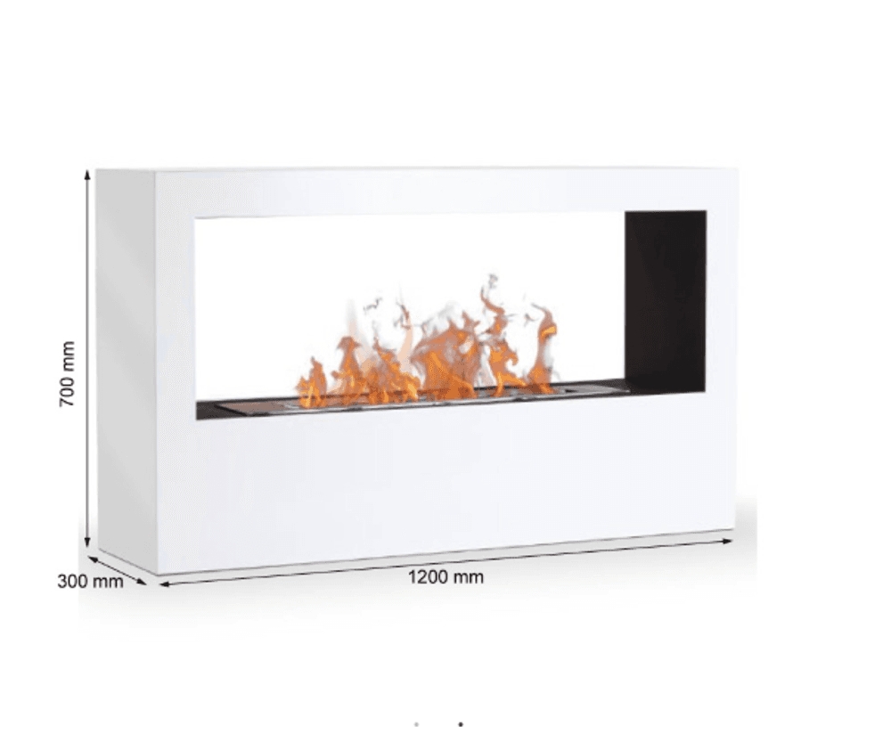 Scandiflames Lansing hvit frittstående biopeis 120 cm 