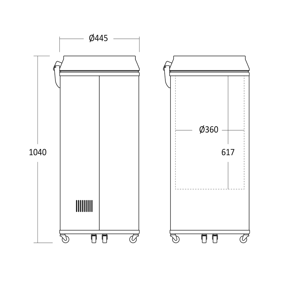 Scandomestic tønnekjøler 104 cm sort 58 L CC66BBCAN